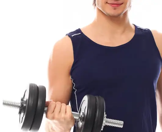 Image athlete with dumbbell